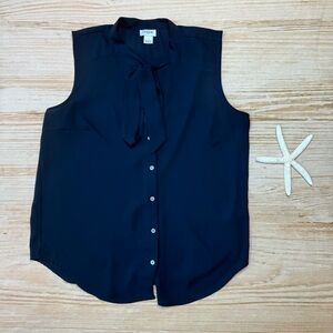 J. Crew Women’s Navy Blue Tie Sleeveless Shirt, Size Small